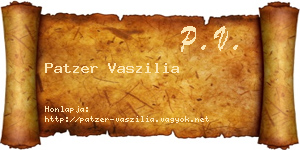 Patzer Vaszilia névjegykártya
